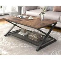 Sonstiges Tavolino rettangolare con vano portaoggetti in legno metallo vintage retro 100 x 60 x 45 cm