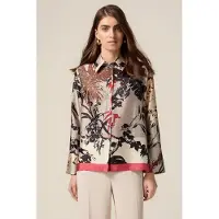 Oltre Patterned Satin Shirt Beige Taglia: 36 | Maglie a manica lunga Outlet | Donna | Marrone