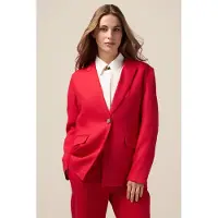 Oltre Single-breasted Linen Blazer Red Taglia: 36 | Blazers Outlet | Donna | Bianco