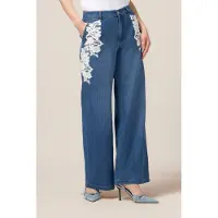 Oltre Palazzo Jeans With Decorative Embroidery Blue Taglia: 36 | Jeans Outlet | Donna | Blu