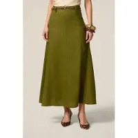 Oltre Flared Linen Skirt Green Taglia: 46 | Minigonne Outlet | Donna | Bianco