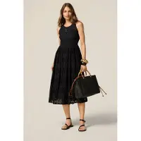 Oltre Flared Dress In Broderie Anglaise Lace Black Taglia: 44 | Abiti Midi Outlet | Donna | Nero