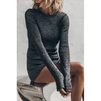 Mikuta The Dark Glitter Ribbed Longsleeve Taglia: L | Maglie a manica lunga Outlet | Donna