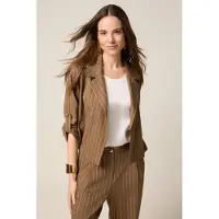 Oltre Unstructured Linen Blend Jacket Brown Taglia: 46 | Blazers Outlet | Donna | Bianco