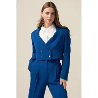Oltre Double-breasted Cropped Blazer Bright Blue Taglia: 48 | Blazers Outlet | Donna | Blu