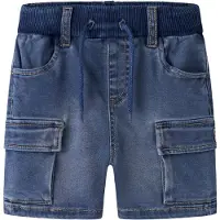 Name it Kid's Ben Baggy Denim Shorts Pantaloncini Bambini (80, blu)