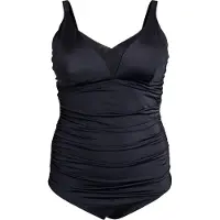 Swim By Zizzi Costume intero modellante 'Severly' nero