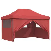 vidaXL Tenda da festa , 279 x 410 x 315 cm, bordeaux, tessuto Oxford