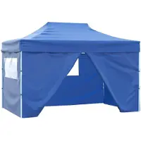 vidaXL Tenda da festa , 280 x 410 x 315 cm, blu, tessuto Oxford