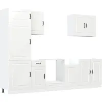 vidaXL Set di 7 mobili da cucina Kalmar in materiale ligneo bianco lucido