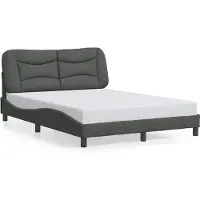 vidaXL Giroletto con testiera in tessuto grigio scuro 140x190 cm