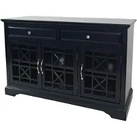FURNLUX Credenza Avola blu navy e argento 127cm / Colore principale: Blu / Dimensioni: 127 x 82 x 49 cm