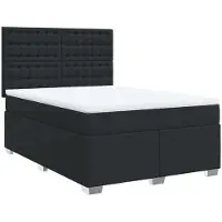 Syfax Giroletto a Molle con Materasso Nero 140x200 cm in Pelle finta