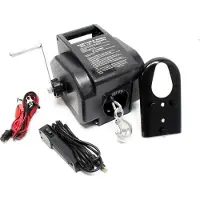 Wiltec Argano elettrico a cavo 12V 280W fino a 4990 kg, 1,38 m/min, argano motorizzato 10,5 m di cavo d'acciaio, argano elettrico a cavo con gancio e telecomando