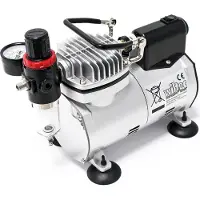Wiltec Compressore per aerografo AF18-2 compressore a membrana 4 bar manometro a spegnimento automatico