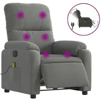 Syfax Poltrona Reclinante Massaggi Elettrica Grigio Scuro Microfibra