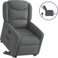 Syfax Poltrona Alzapersona Reclinabile Elettrica Grigio Scuro Tessuto