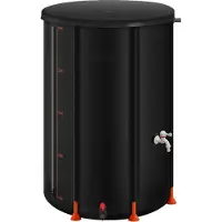 StarTech.com Cisterna per acqua piovana - Serbatoio pieghevole per acqua piovana 380 L - PVC 1000D - Con rubinetto - Set di troppo pieno - Portatile - Nero