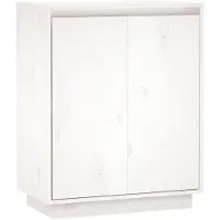 Syfax Credenza Bianca 60x34x75 cm in Legno Massello di Pino