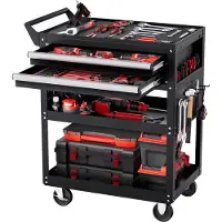 Vevor Carrello portautensili VEVOR 785 x 450 x 945 mm, portata 181 kg, organizzatore per utensili da meccanico per officine, magazzini e laboratori di riparazione, nero