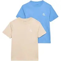 Calvin Klein Boys 2-pack Monogram Top Oatmeal Taglia: 4 | T-shirt Outlet | Unisex