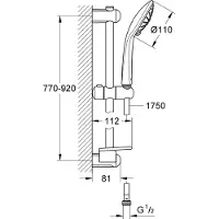 GROHE Set doccia a 3 getti con asta 27226001