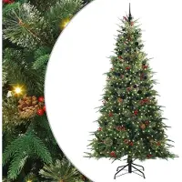 vidaXL Albero di Natale artificiale pieghevole verde 240 cm PE e PVC