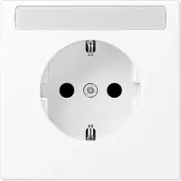 JUNG Presa SCHUKO, 16 A 250 V ~, con etichetta, protezione integrata contro il contatto accidentale, in resina termodurente verniciata, serie LS, bianco neve opaco LS1520KINAWWM