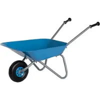Rolly Toys Metallschubkarre silber/blau ab 2,5 Jahren, Kinderschubkarre, 25 kg