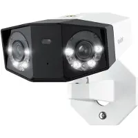 Reolink Duo 2 PoE, telecamera di sorveglianza per esterni 4K 8MP a doppia lente PoE, panoramica a 180°, rilevamento persone/veicoli/animali, visione notturna a colori, audio a 2 vie