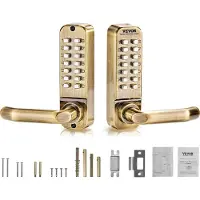 Vevor Serratura meccanica per porte senza chiave, serratura a combinazione per casa, ufficio, recinzione esterna, cortile (spessore porta 35-65 mm)