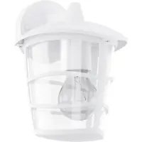 Eglo Applique Esterno Moderna Aloria Alluminio Bianco Policarbonato Trasp 1 Luce E27