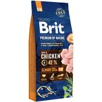 Brit Cibo Per Cani Senior Premium Nature S+m Con Pollo Mais E Mela 15kg