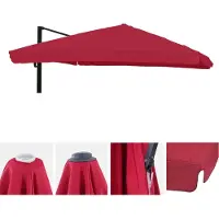 Mendler Copertura di ricambio per ombrellone da giardino HWC-A96 con falda, copertura per ombrellone, 3x3 metri (diametro 4,24 metri), in poliestere, colore bordeaux