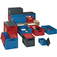 LA-KA-PE Contenitore da trasporto impilabile L400xL300xH145mm - VTK400/145-0 BLU