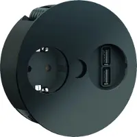 Bachmann TWIST 1x contatto di terra, puntali, caricatore USB, spina di montaggio del contatto di terra, nero, 2 m