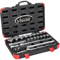 Vigor Set di chiavi a bussola 3/4, 20 pezzi