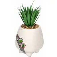 Kadax succulenta "Rouy", piccola pianta artificiale con vaso, 1 pezzo, bianco, 10,5 cm