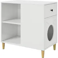 Syfax Casa per Gatti Bianco Lucido 72 x 42,5 x 70 cm