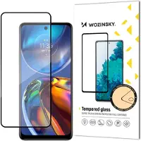 Wozinsky Vetro temperato resistente 9H per Motorola Moto E32 a schermo intero con cornice, nero