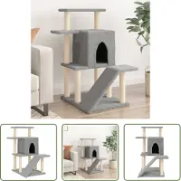 The Living Store Graffiatoio in sisal Grigio chiaro 97 cm