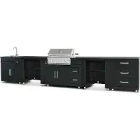 Oviala Cucina angolare da esterno a 5 pezzi con lavello e barbecue - Memphis