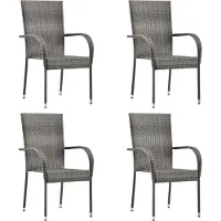 vidaXL set da pranzo da giardino 5 pezzi grigio