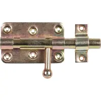 Alberts 129187 Catenaccio, con impugnatura rotonda e anello fisso, zincato, passivato a film spesso, piastra 99 x 68 mm, bullone Ø 15 mm, lunghezza totale 140 mm, set da 3