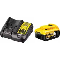 DeWalt Set di alimentazione (1 x 18V 5,0 Ah + DCB107)