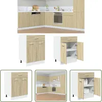 The Living Store cassettiera rovere Sonoma 60x46x81,5 cm materiale in legno