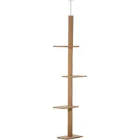 Fortuna Lai Tiragraffi regolabile in altezza Albero tiragraffi per gatti Albero giochi Marrone chiaro 43x27x228-260 cm per giocare e rilassarsi attivamente