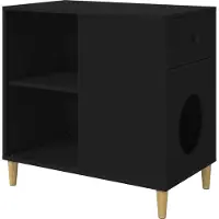 Syfax Casa per Gatti Nero 72 x 42,5 x 70 cm Legno ingegnerizzato