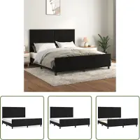 The Living Store Struttura letto con testiera nera 180x200 cm in velluto