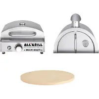 All'Grill MULTI-KULTI Set 3 antideflagrante - griglia a gas + cofano per pizza + pietra per pizza Ø 31 cm